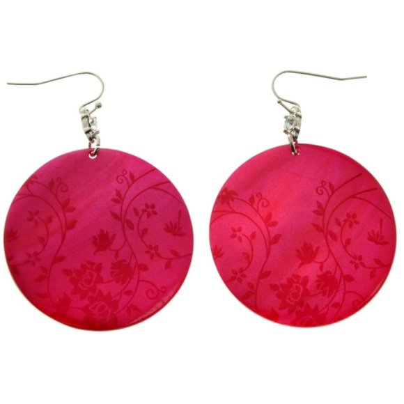 Lane Bryant circle pink flower shell medallions - Picture 2 of 3